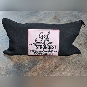 NWT Black Western Pencil / makeup Bag Pounch